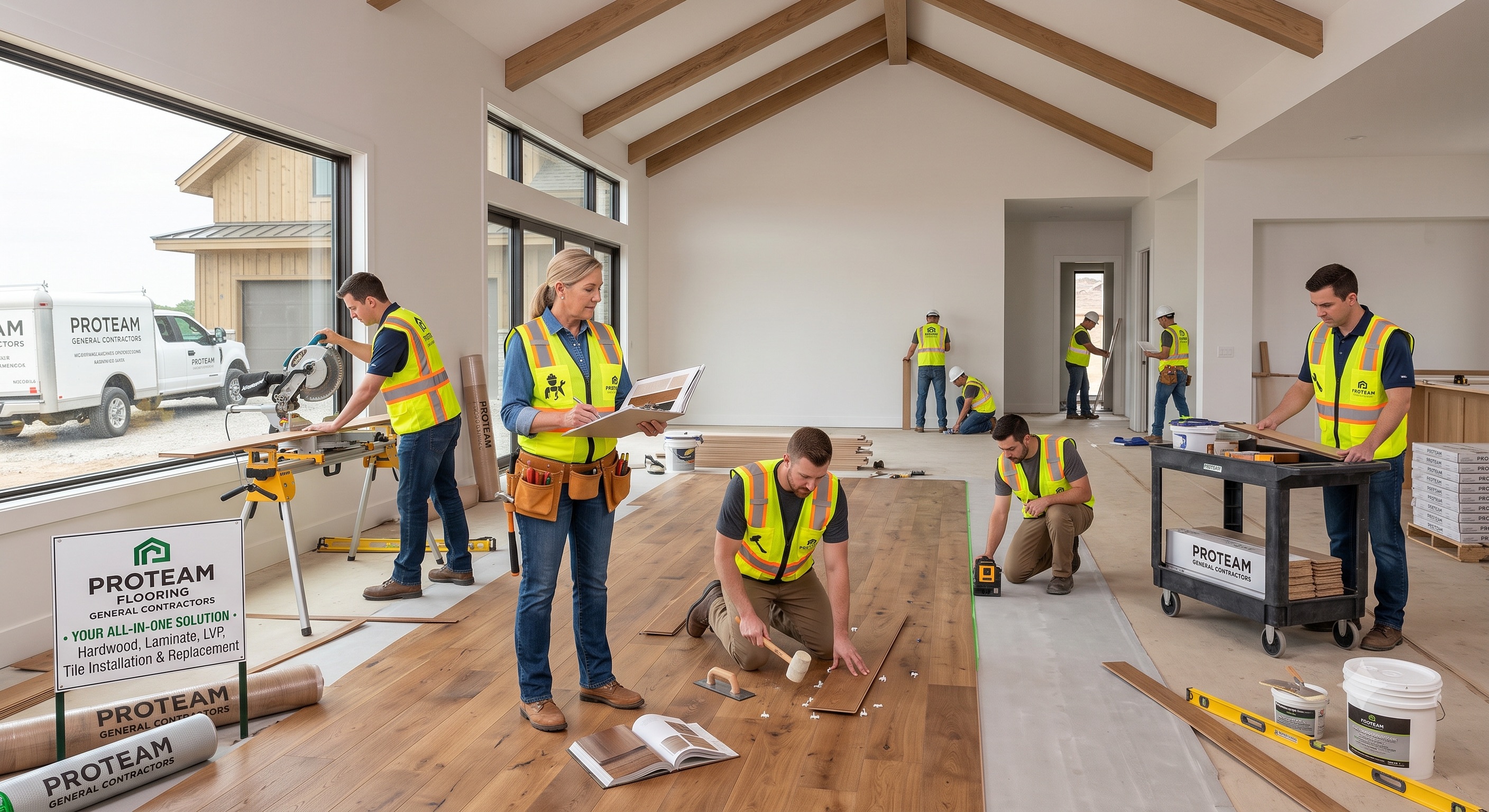 New hardwood flooring installation